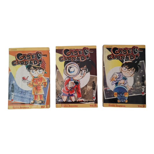 "Case Closed" by Gosho Acyama Vol. # 1, 2, 9 ~ Anime Mystery Books