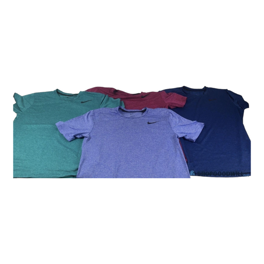 Four *Women's Colorful Nike Dri-Fit T-Shirts (Medium) Blues, Green, Pink