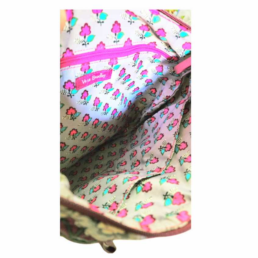 Vera Bradley *Floral Purple Quilted Fabric Shoulder Bag Tote (11x11.5x1")