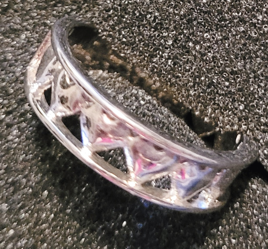 Pretty Silver Multiple Heart Ring Band Ring *Size 5 1/4