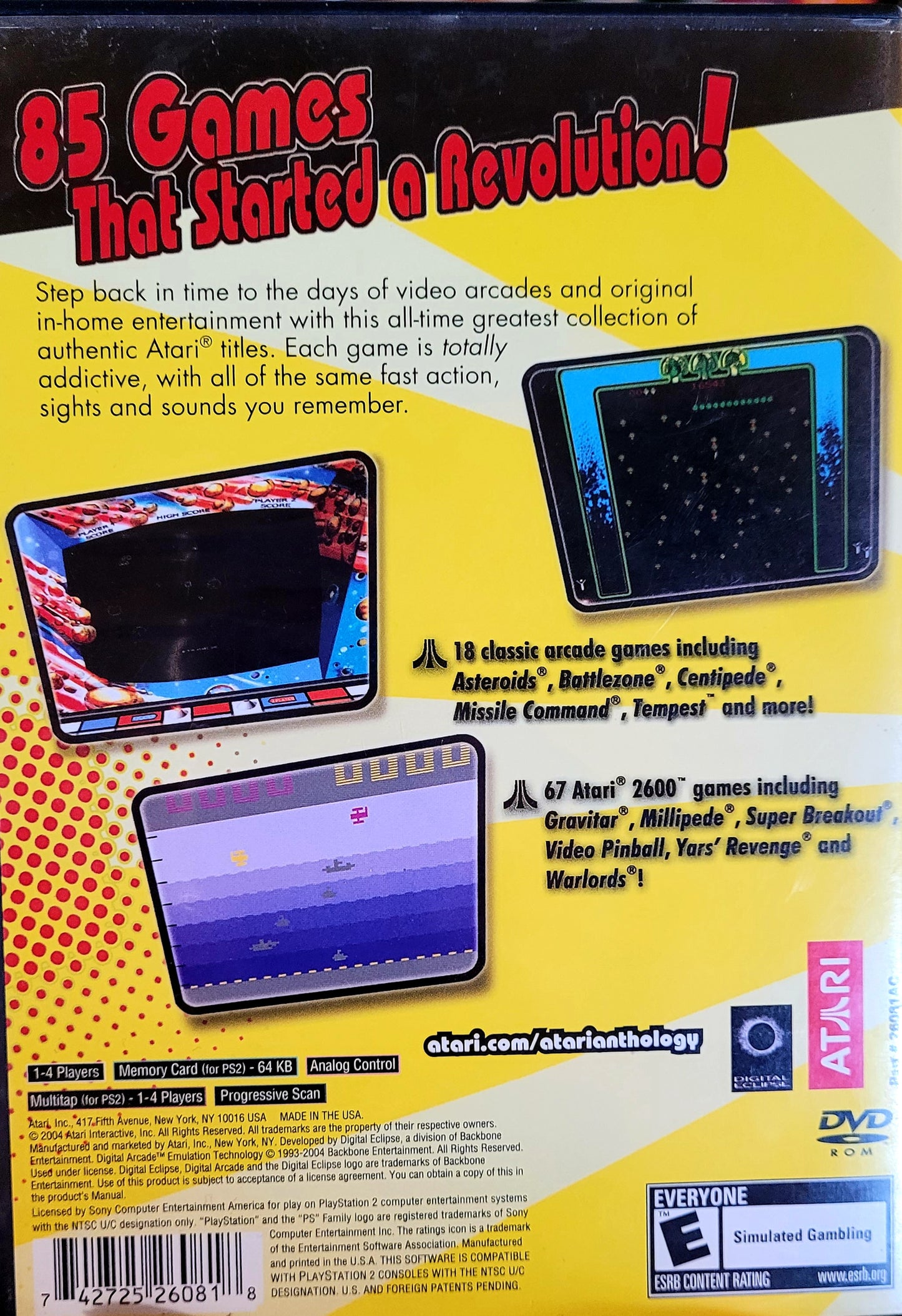 Atari Anthology for PlayStation 2