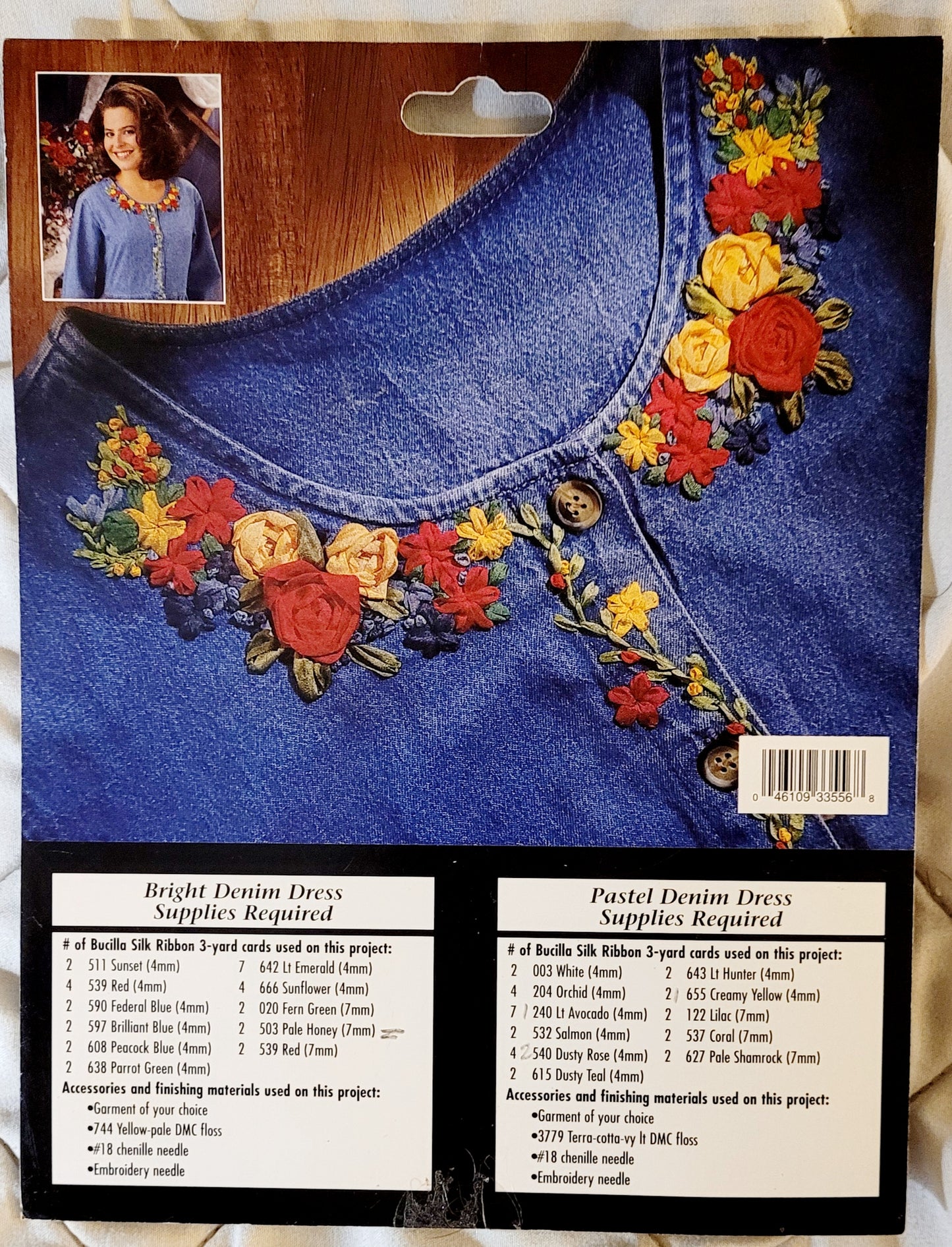 Vintage Bucilla Pure Silk Ribbon Embroidery 'Spring Posy' #33556