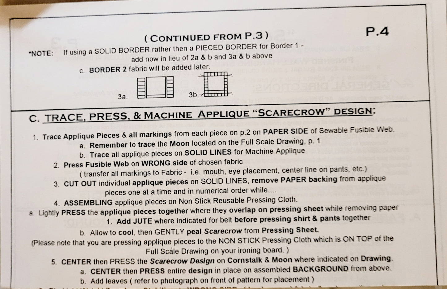 'Scarecrow' Pine Meadows Quilt Design (29.5" x 26") #97040