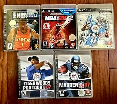 PS 3 *LOT of 5 SPORT Video Games Football Basketball Golf