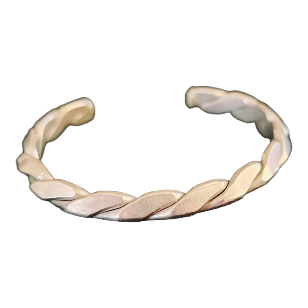 Beautiful *Braided Sterling Silver Cuff Bracelet "Mountain Streams"