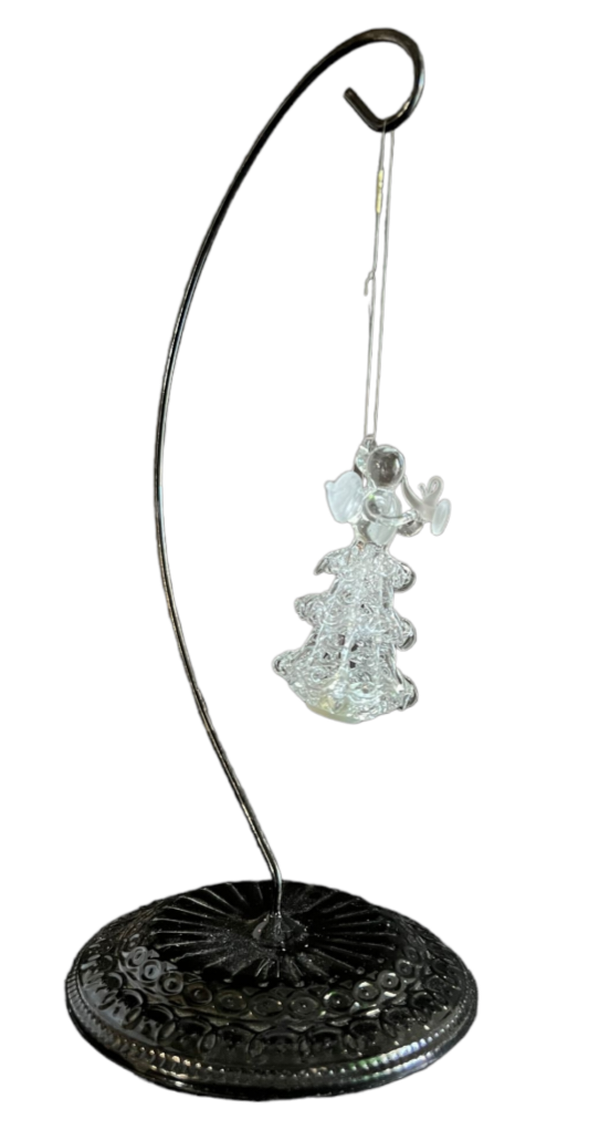 NIB *Two (2) Silvestri 4" Spun Glass ANGEL Playing Horn Ornaments