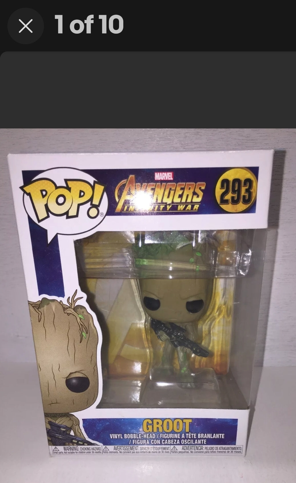 FUNKO POP MARVEL AVENGERS INFINITY WAR "GROOT" #293 VINYL BOBBLE-HEAD FIGURINE NIB