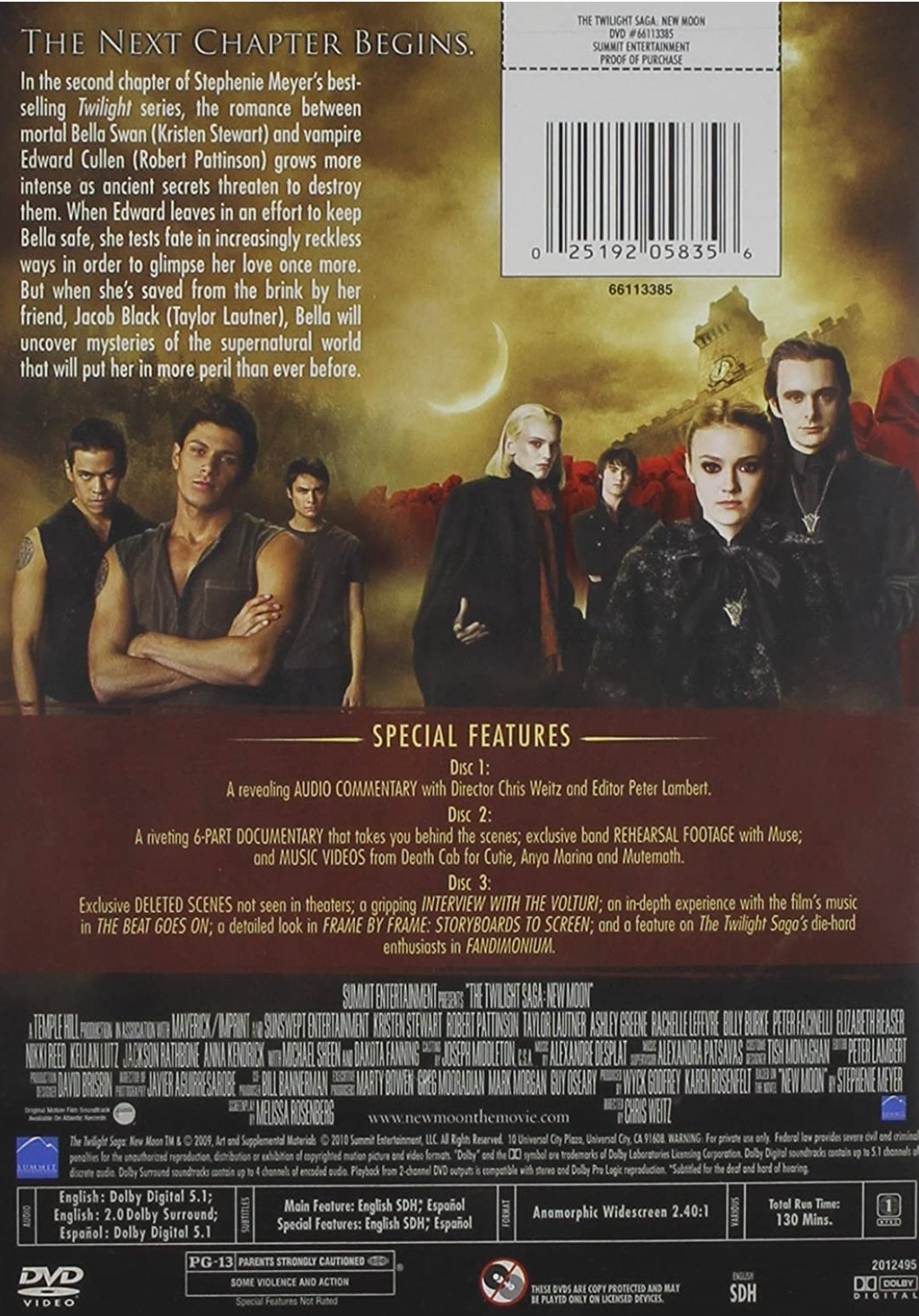 The Twilight Saga: New Moon 3-disc Deluxe Edition (used)