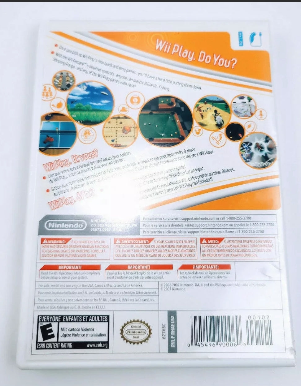 Wii Play (Nintendo Wii, 2007) w/ Case *9 Games in 1