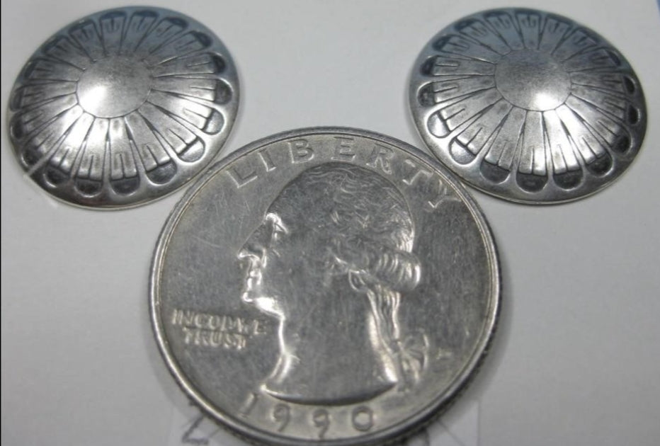 Silver Southwest Concho Flower Earrings