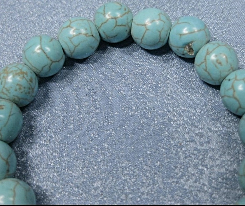 Chinese Turquoise Beaded Turtle Bracelet *Great