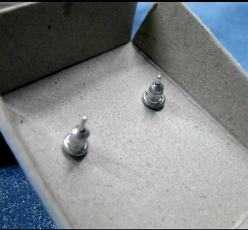 Cute Pair of New Sterling Silver & CZ Earrings NIB