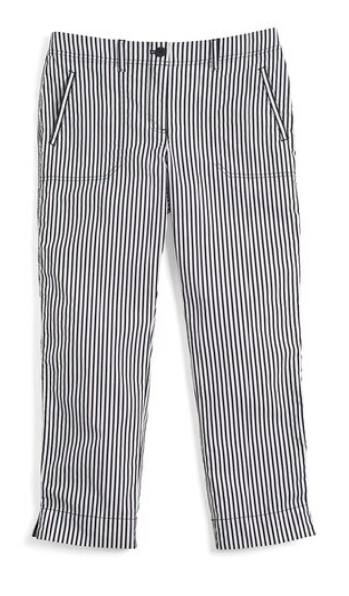 Secret Stretch Petite Everyday B/W Striped Straight-Leg Crops (size 2/12L)