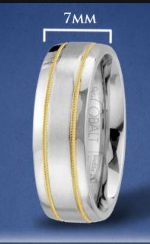 Men's Cobalt Parallel Unity 14k Wedding Ring by Scott Kay