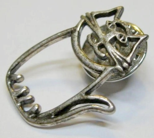 Adorable *Two (2) Sterling Silver Cat Kitten Brooches Pins