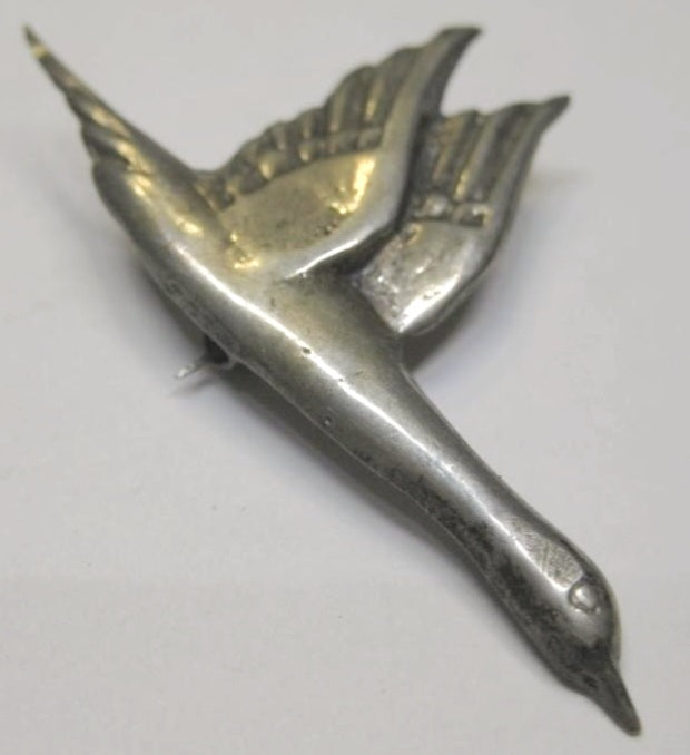 Vintage Sterling Silver Bird Brooch Pin Bird in Flight