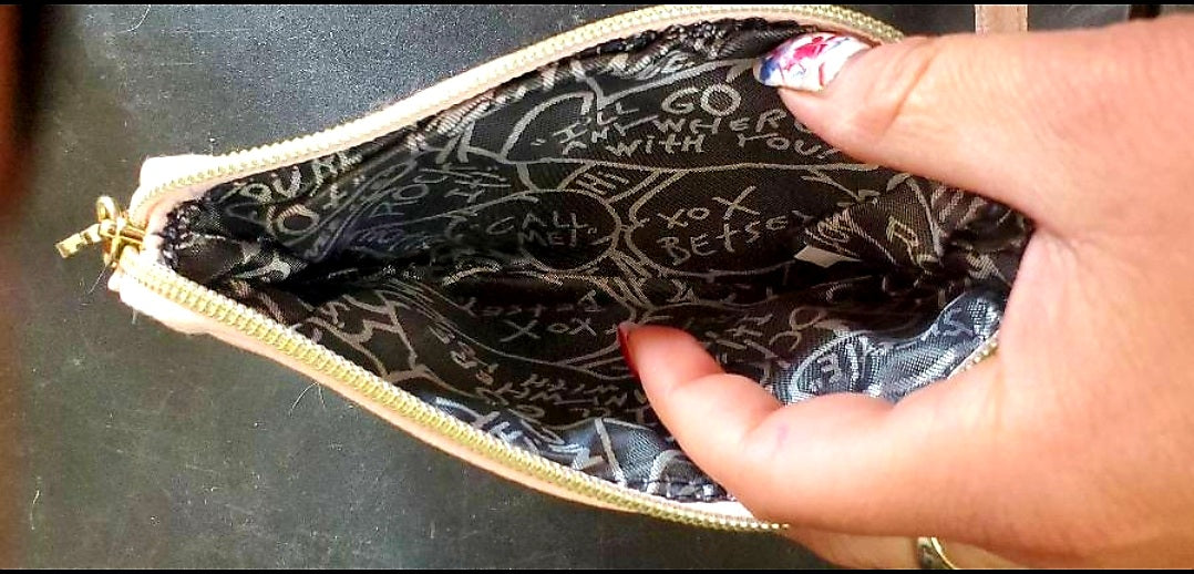 Cute *BETSEY JOHNSON Stripes & Hearts Wristlet Purse