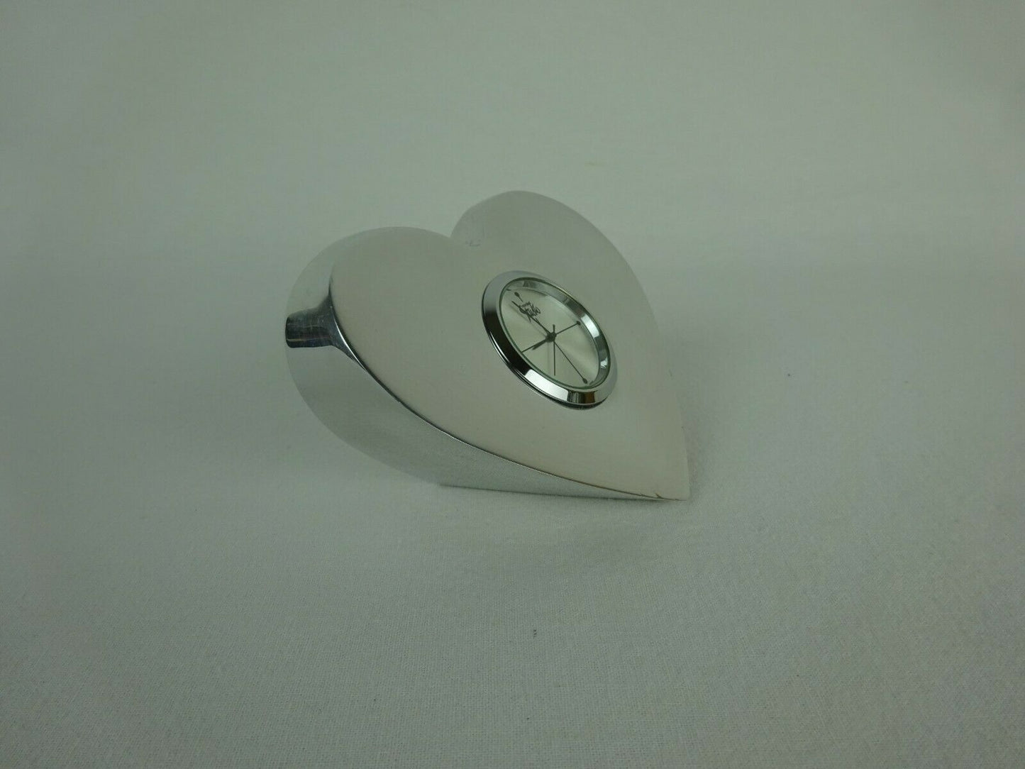 Nambe Heart Shaped Desk Clock
