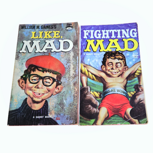 Two (2) *Vintage 1960 Like MAD & 1961 Fighting MAD, Signet Humor Books