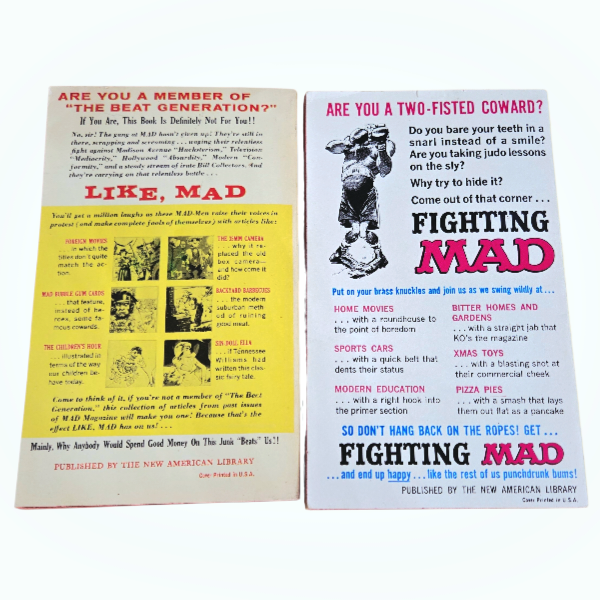 Two (2) *Vintage 1960 Like MAD & 1961 Fighting MAD, Signet Humor Books