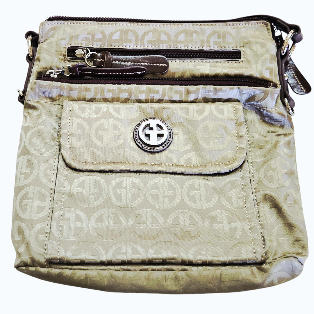 Giani Bernini *Crossbody Signature Circle Bag Taupe 9 Pockets