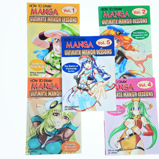 Five (5) "How To Draw Manga: Ultimate Manga Lessons Set" (Books #1 - 5)