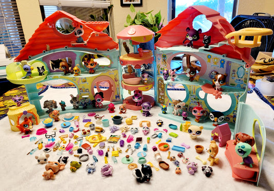 Large *Littlest Pet Shop House + 47 Pets & Many Extras For Your Pets