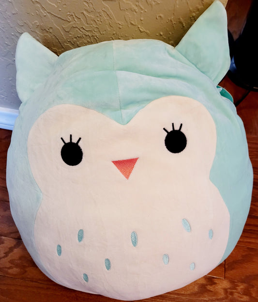 NWT *"Winston" Aspiring Chef Classic Blue Teal Owl 16" Squishmallow (2018)