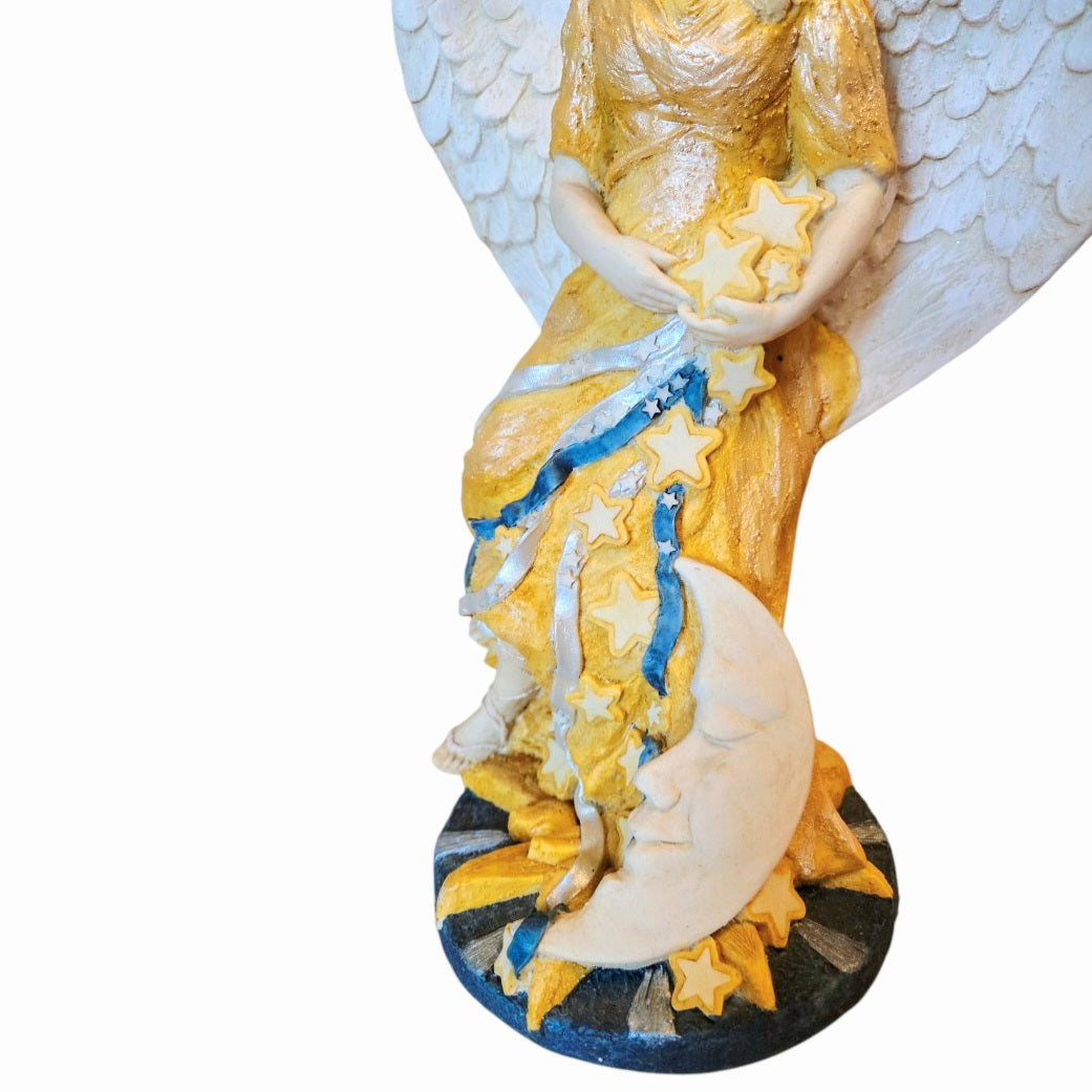 NIB *Vtg United Design Angels "Celestial Guardian Angel" Moon/Stars Fig. Ltd Ed/COA