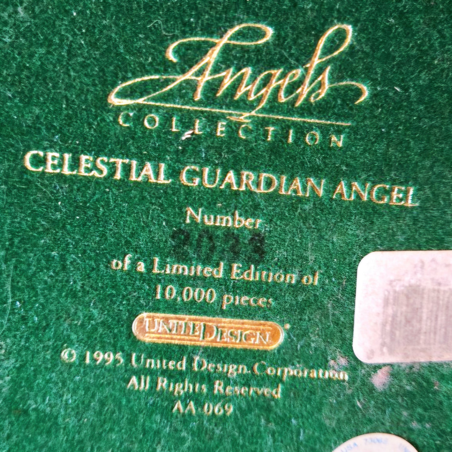 NIB *Vtg United Design Angels "Celestial Guardian Angel" Moon/Stars Fig. Ltd Ed/COA