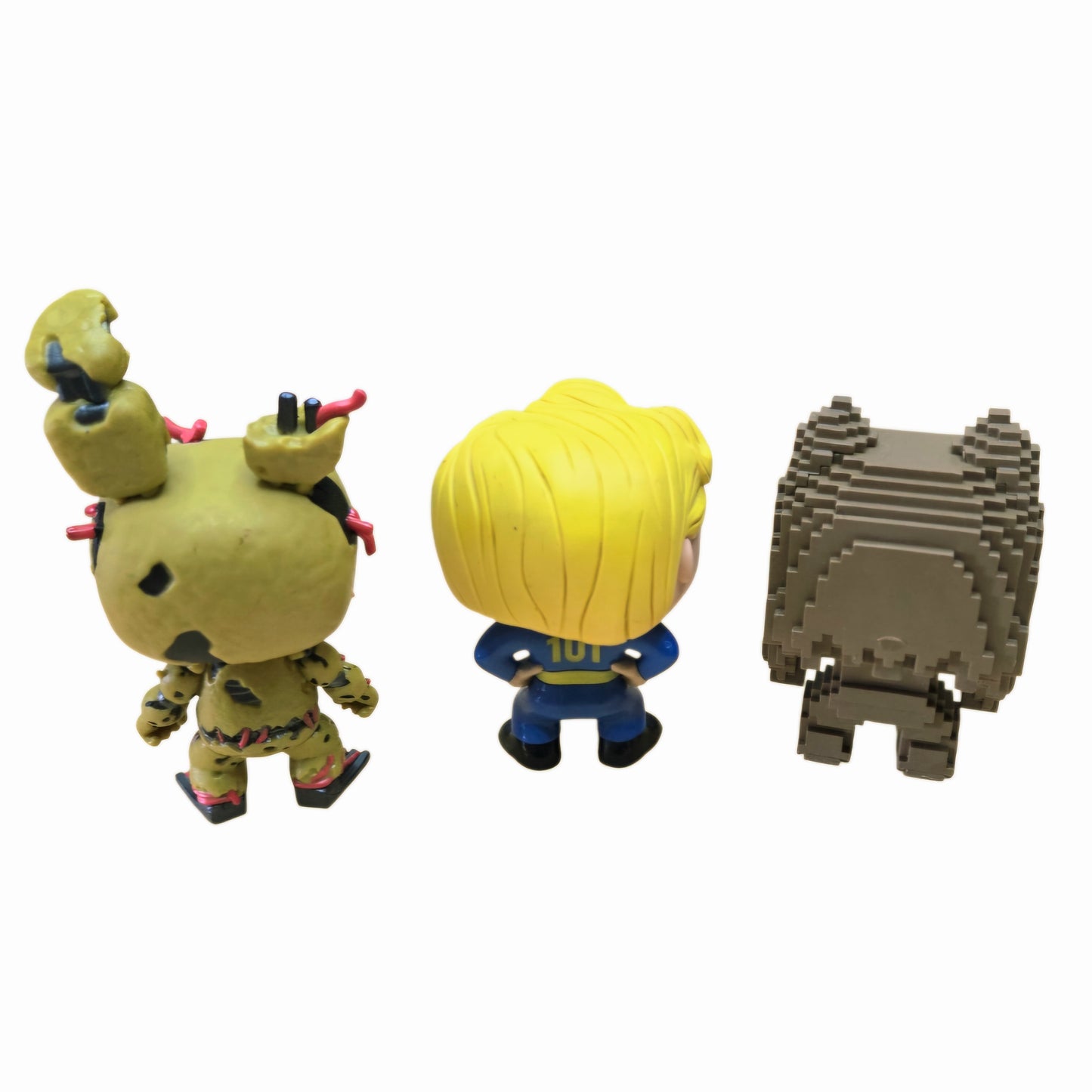 Funko Pop & Pixel Figure Lot - Springtrap (FNAF), Vault Boy (Fallout), and 8-Bit Werewolf