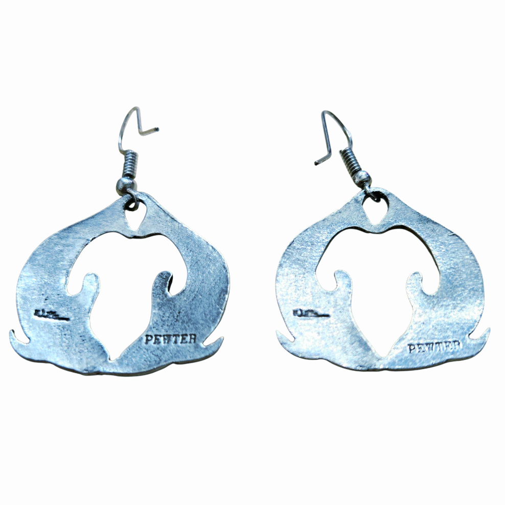 Pretty *Pewter ORCA Whales Earrings (Artist Stamped)