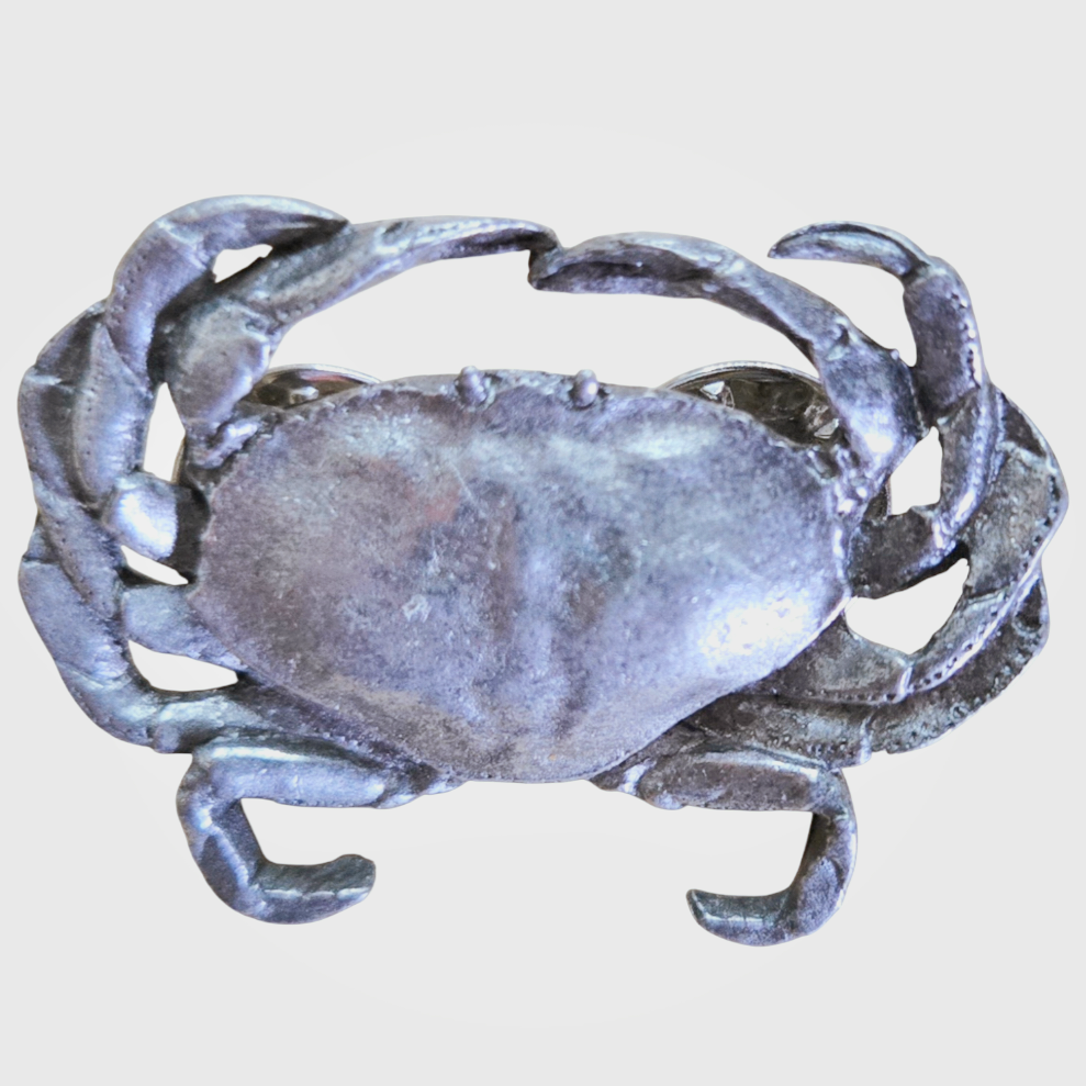 Antique *Fine Pewter @1988 Dungeness Crab Lapel Pin - George G. Harris Wildlife