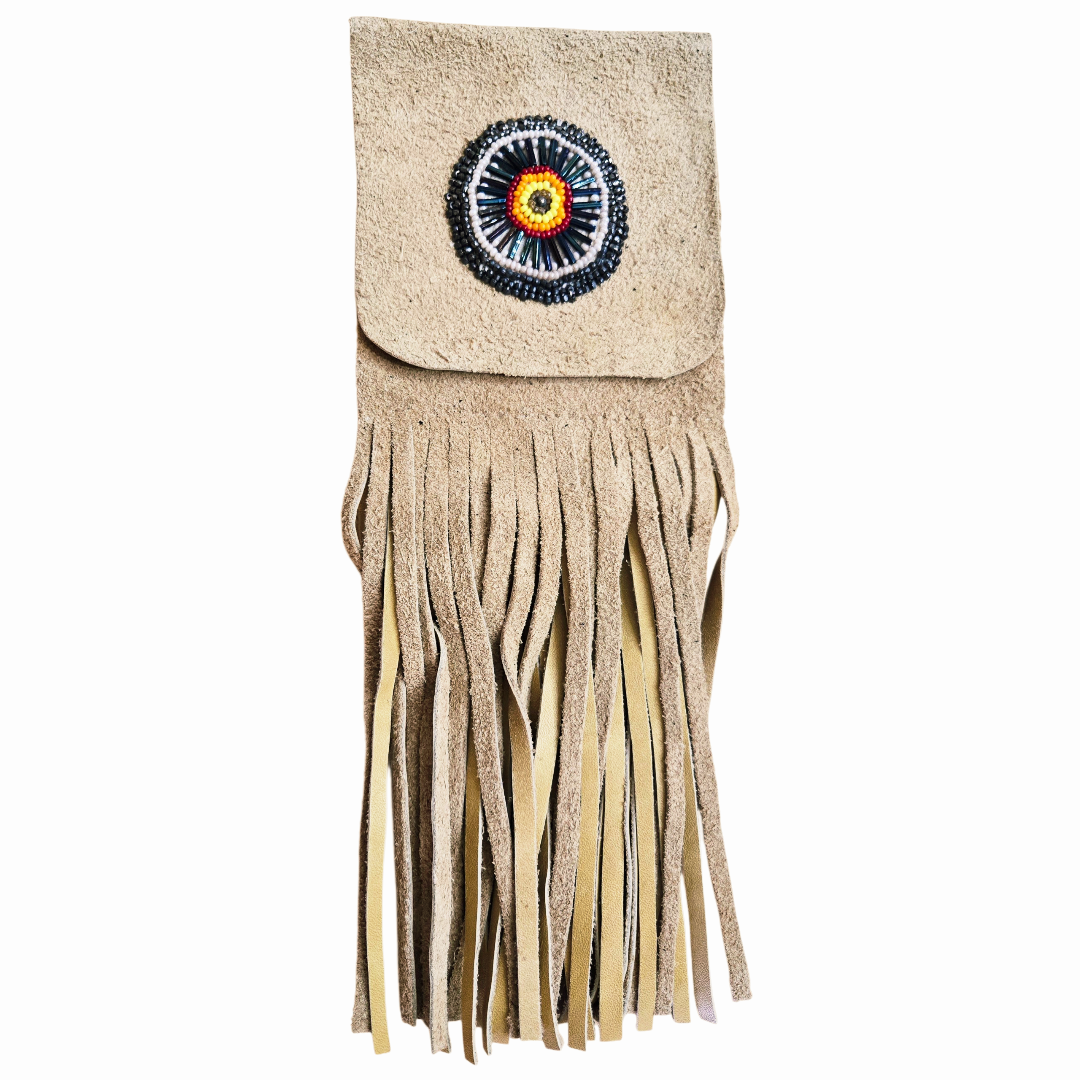 New *Beaded Fringe Leather Suede Bag (Unfinished)