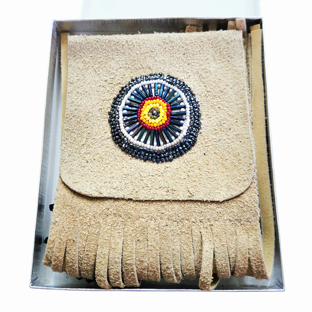 New *Beaded Fringe Leather Suede Bag (Unfinished)