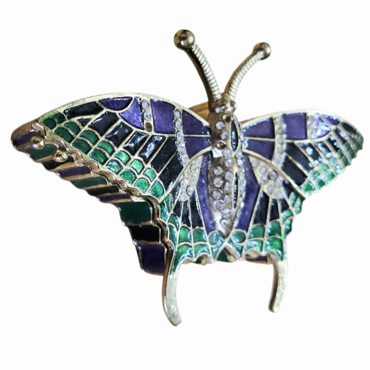 Beautiful *Cloisonne Figural Butterfly Trinket Pill Box