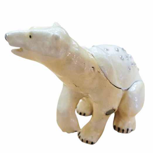 Polar *Bear & Cub Jeweled Trinket Box (with Austrian Crystals