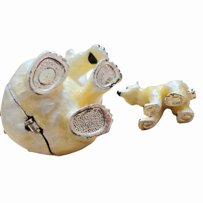 Polar *Bear & Cub Jeweled Trinket Box (with Austrian Crystals