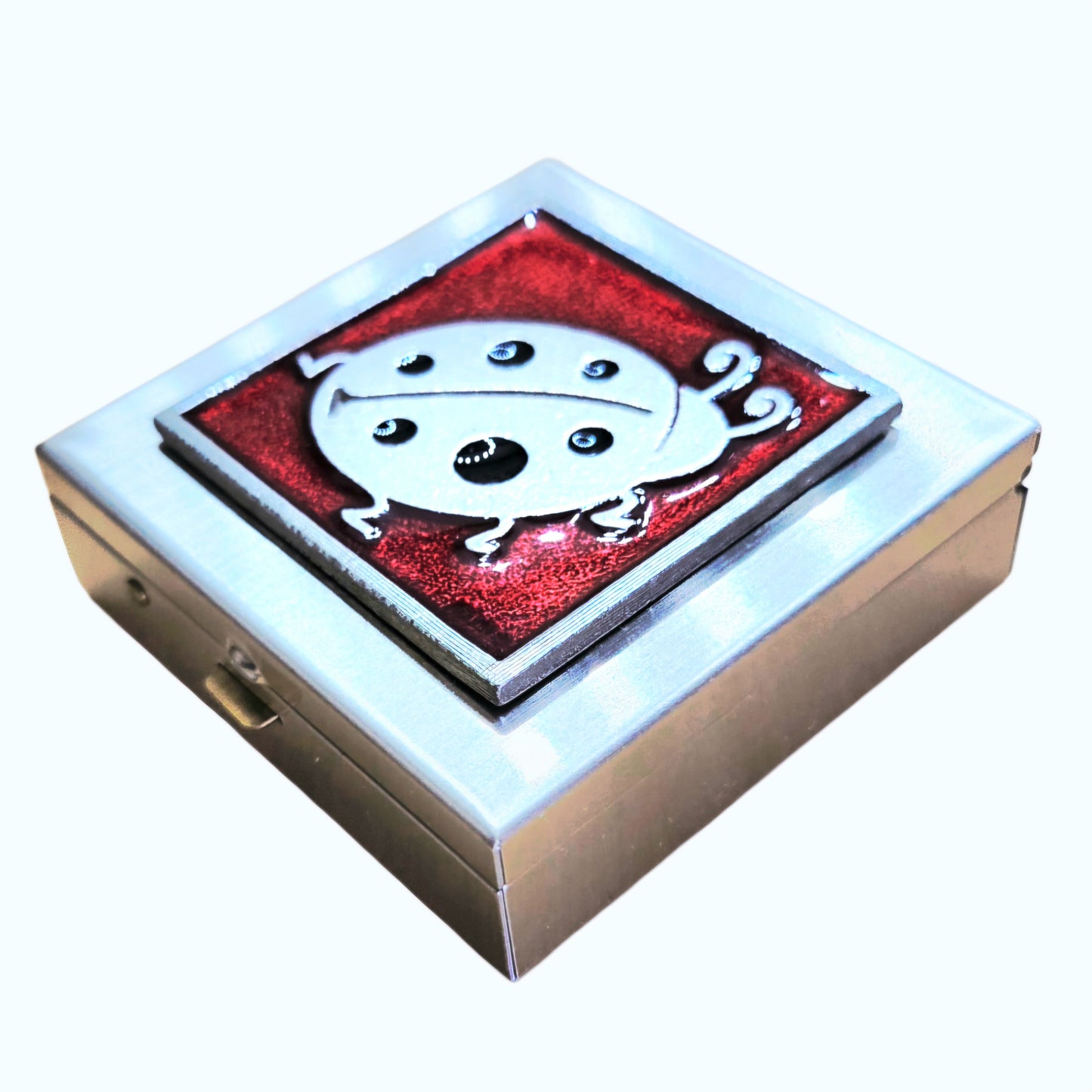 Vibrant *Red-and-White LADYBUG Compact or Pill Box by Charley Harper