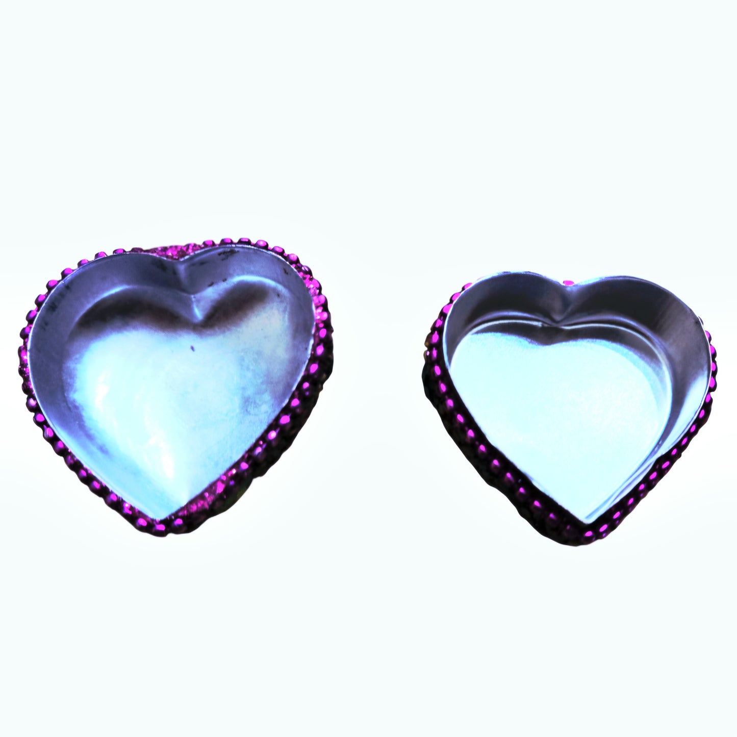 Vintage Beaded Heart Trinket Box – Purple & Magenta Mosaic Jewelry Holder