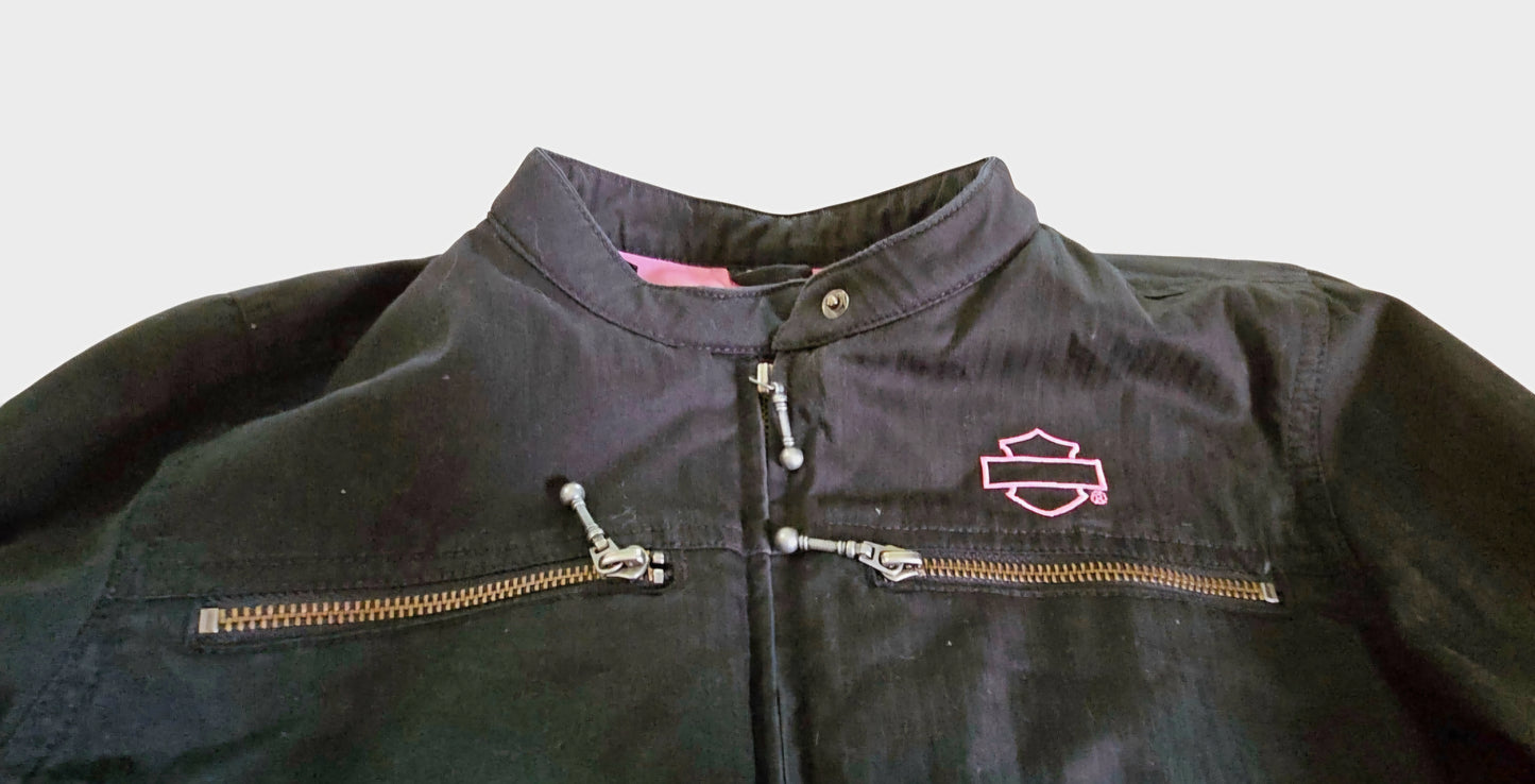 Nice *Harley-Davidson Woman's Black and Pick Motorcycle Jacket (S)
