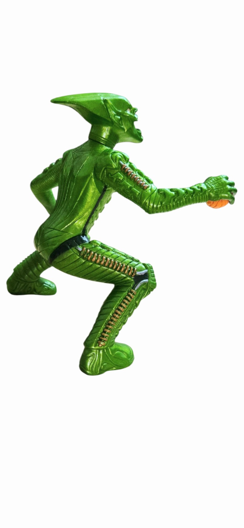 Vtg 2002 Toy Biz Spider-Man Movie Green Goblin Figure with Pumpkin Bomb