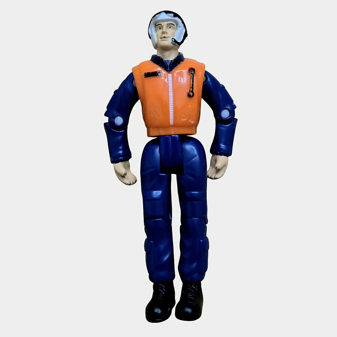 Vintage Tonka Lights & Sound Rescue Helicopter Pilot Action Figure 4"