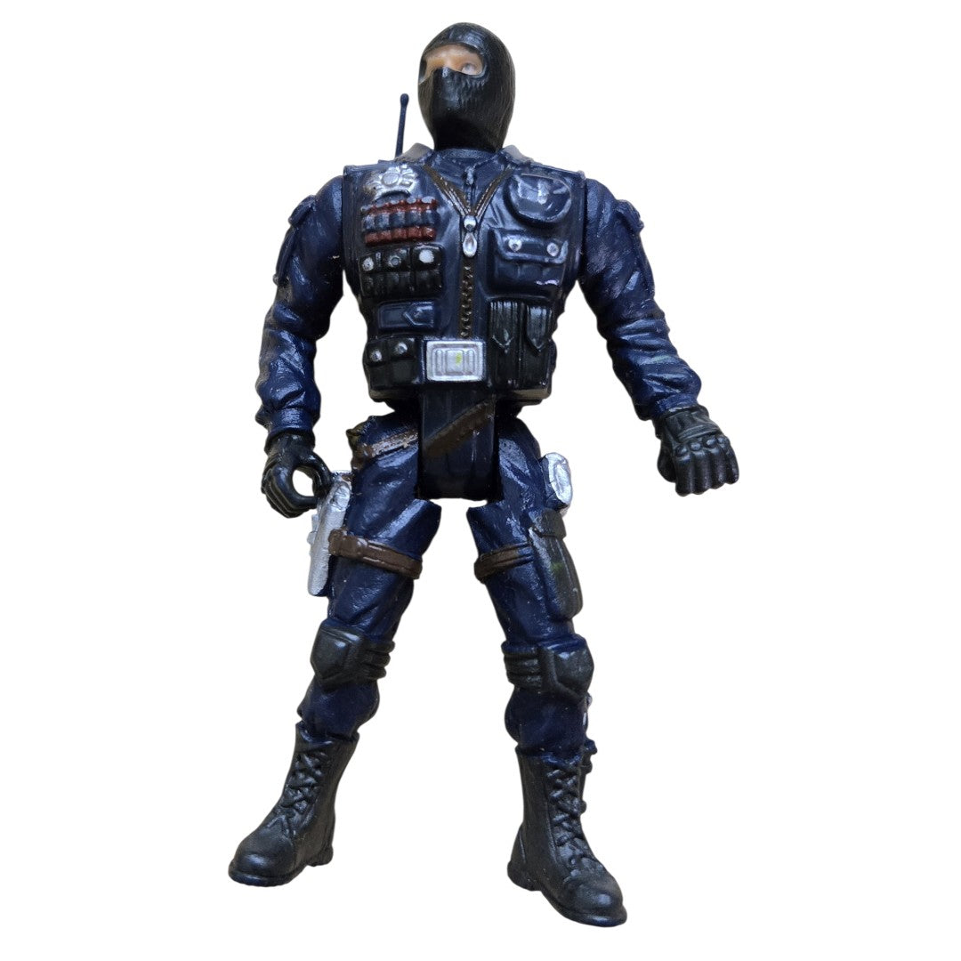 Vintage Chap Mei SWAT Police Soldier 3.75" Action Figure Blue Balaclava Mask