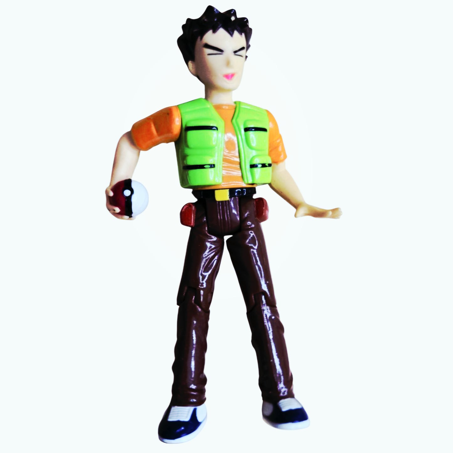 Vintage 1999/2000 Pokémon Hasbro Action Figures - Ash Ketchum & Brock w/ Pokeballs