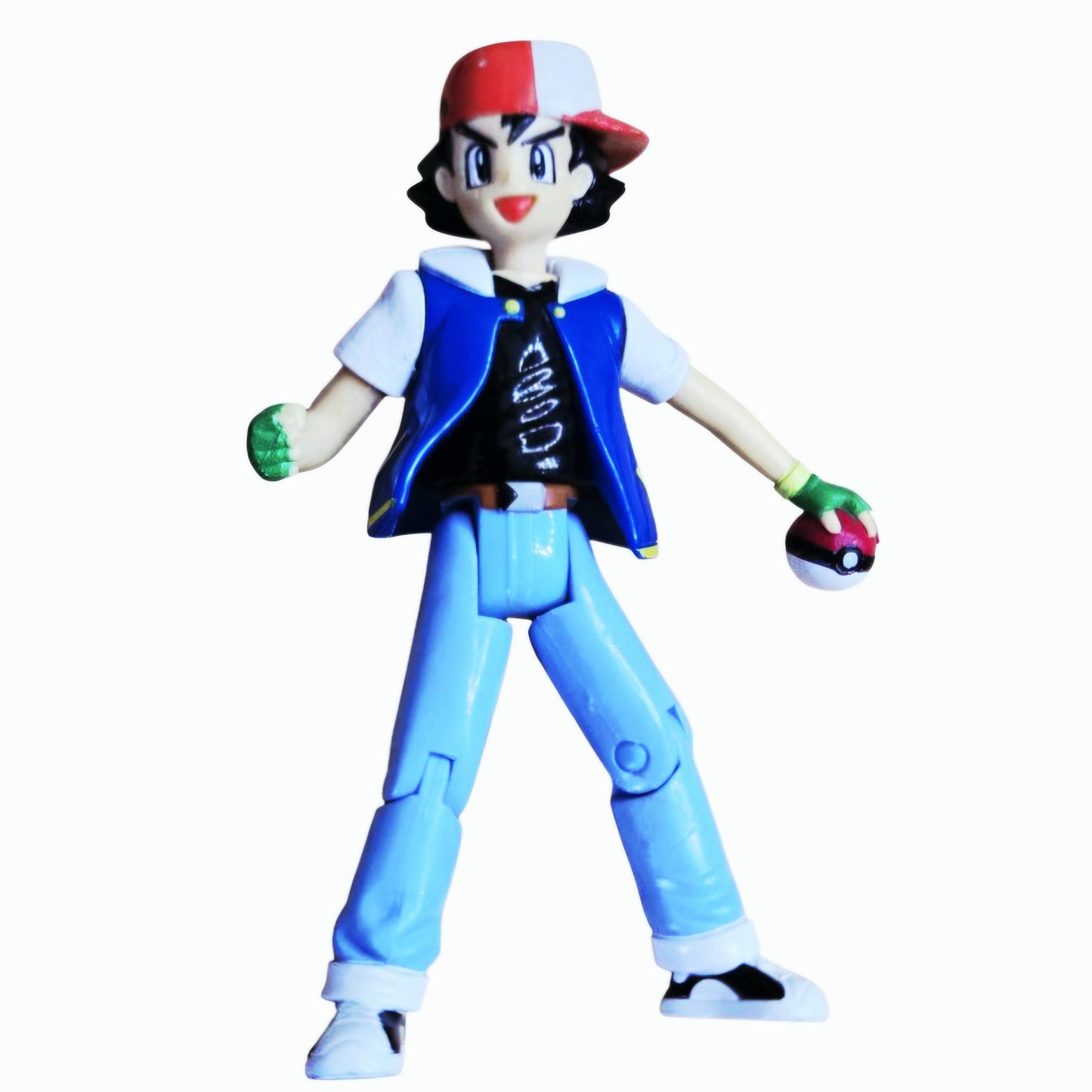 Vintage 1999/2000 Pokémon Hasbro Action Figures - Ash Ketchum & Brock w/ Pokeballs