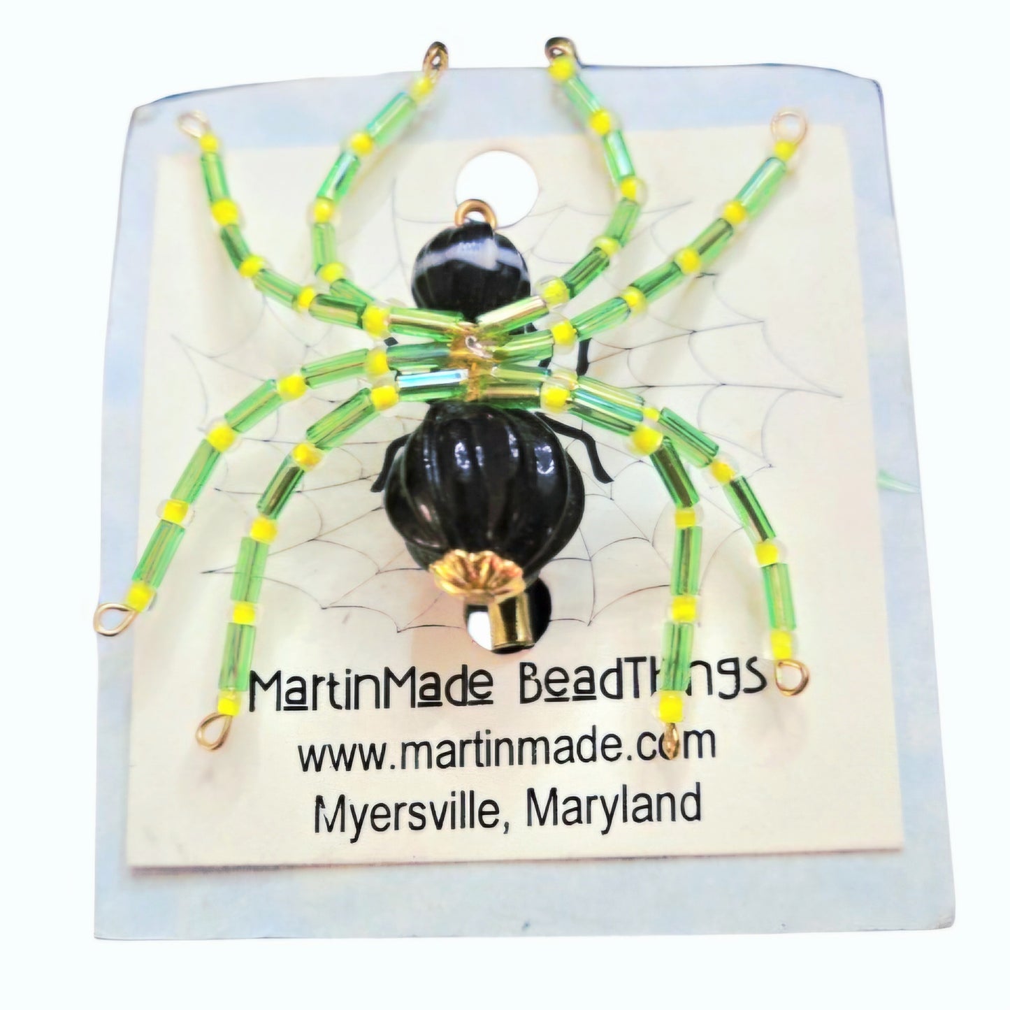 Spooky Beaded Spider Year-Round Halloween Pendant Ornament