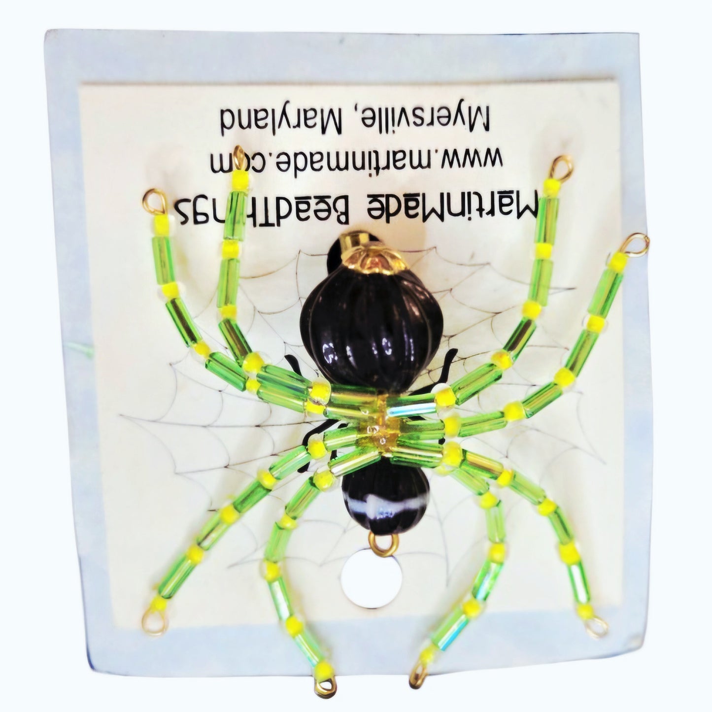 Spooky Beaded Spider Year-Round Halloween Pendant Ornament