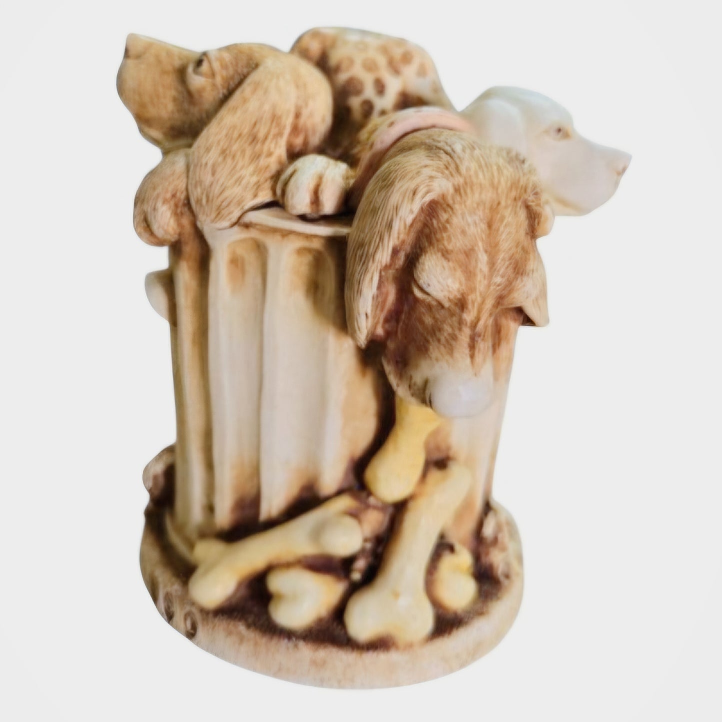 Harmony Kingdom "Nic Nac Paddy Whack" Dogs Trash Can Box Figurine IOB (1996)