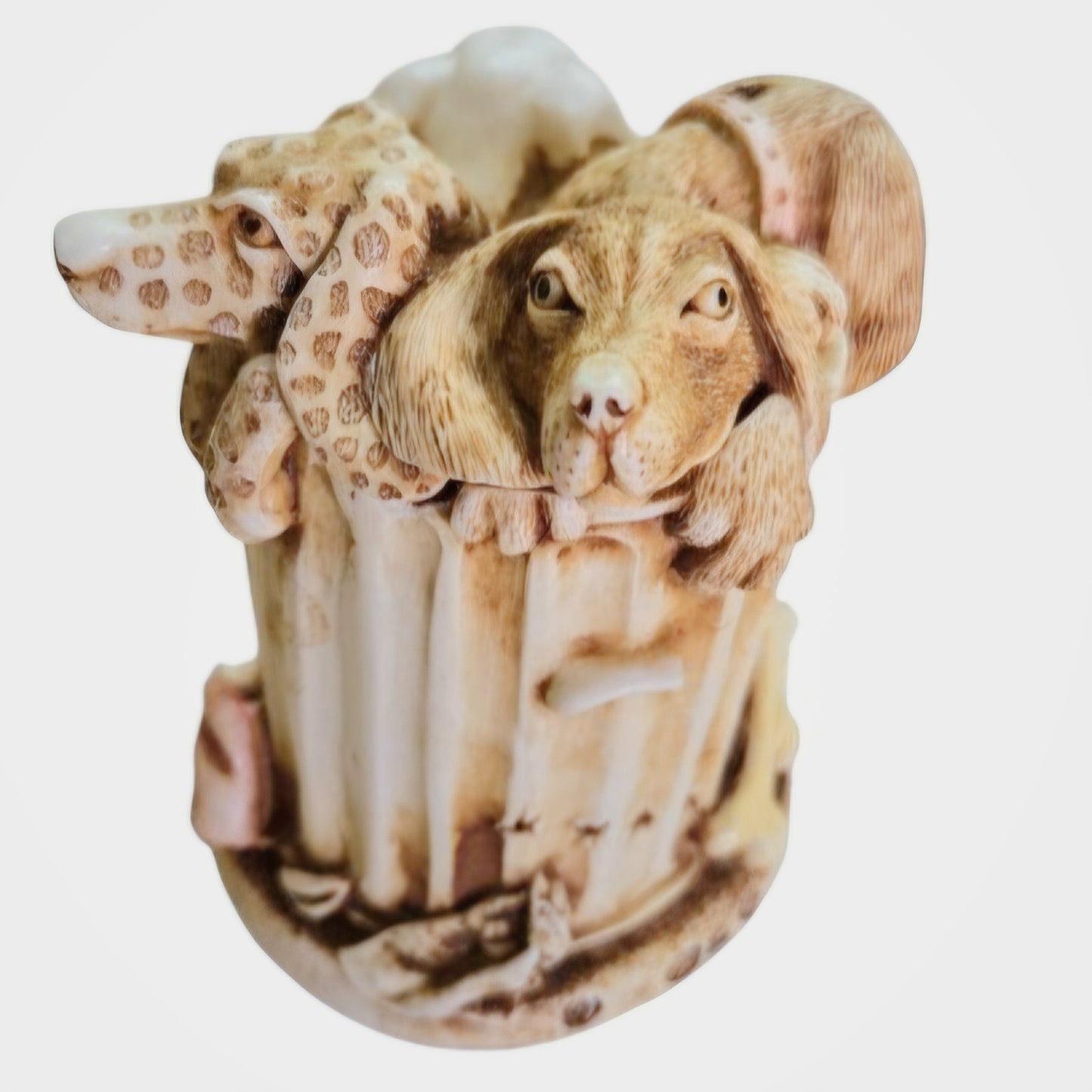 Harmony Kingdom "Nic Nac Paddy Whack" Dogs Trash Can Box Figurine IOB (1996)
